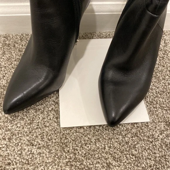 Nine West: Black Knee High Heeled Boots - Picture 3 of 15